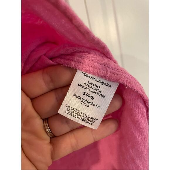 Time and Tru pink smocked neck flutter sleeve top small - Picture 4 of 7